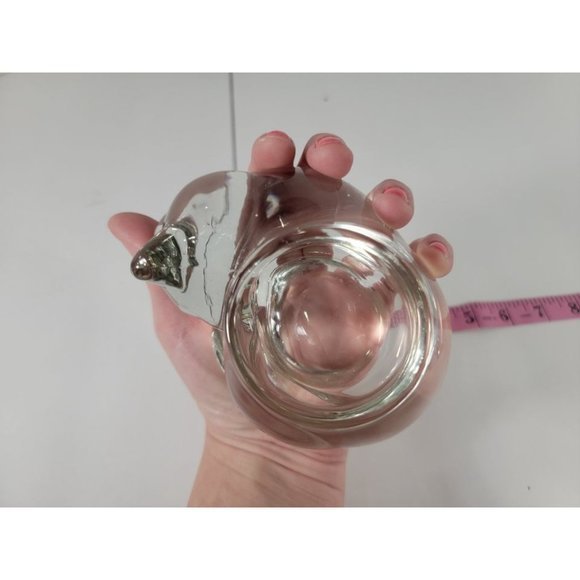 Indiana Glass Heavy Clear Crystal Glass Sleeping Cat Votive Candle Holder - Picture 10 of 10